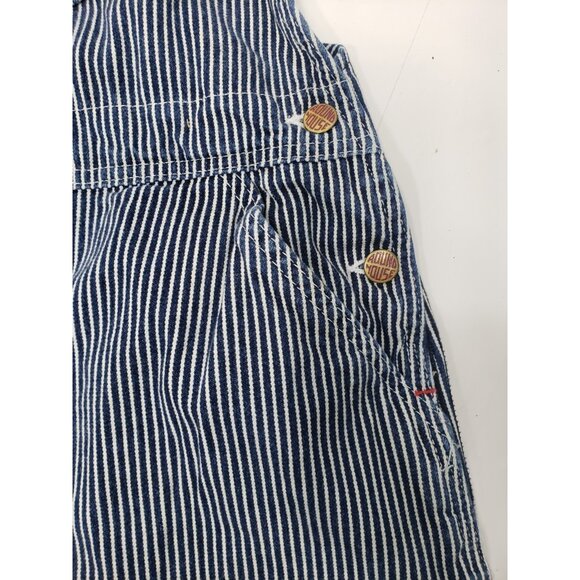 Round House Denim Overall Bibs Hickory Stripe Engineer Railroad Work Pre Owned - Picture 6 of 11